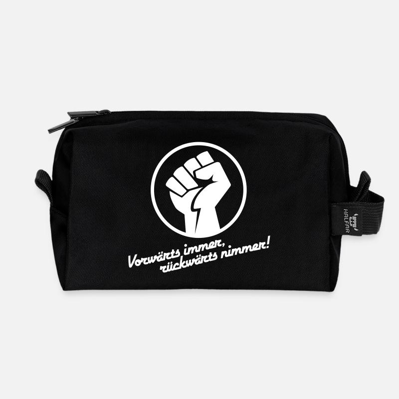 Vorwärts immer rückwärts nimmer v.2 (Farbe änderba - Recycelte Kulturtasche - Schwarz