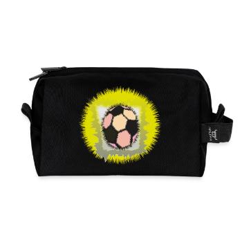 Explosiver Fußball-Aura - Recycelte Kulturtasche - Schwarz - Vorne
