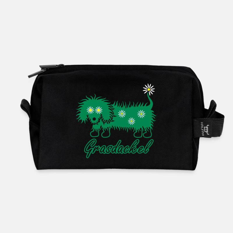 grasdackel 4 - Recycelte Kulturtasche - Schwarz
