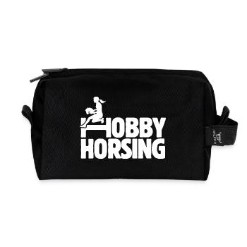 Hobby Horsing - Hobby Cheval - Equitation - Cadeau - Trousse de toilette en tissu recyclé - noir - Devant