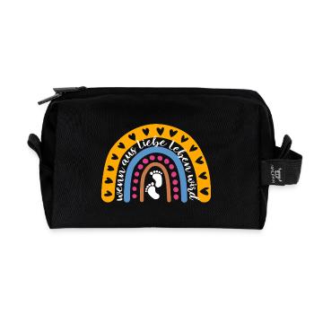 Wenn aus Liebe Leben wird - Baby - schwanger - Recycelte Kulturtasche - Schwarz - Vorne