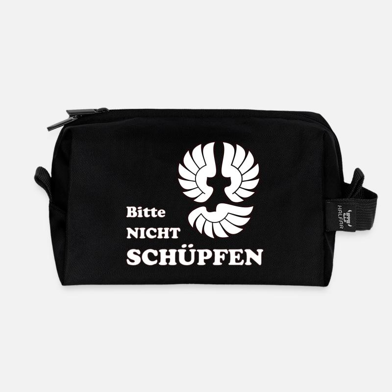 Bitte nicht Schüpfen - Recycelte Kulturtasche - Schwarz