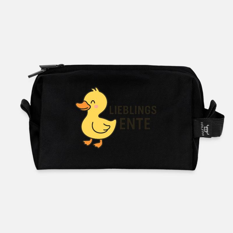 Favorite duck - Recycled Toiletry Zip Bag - black