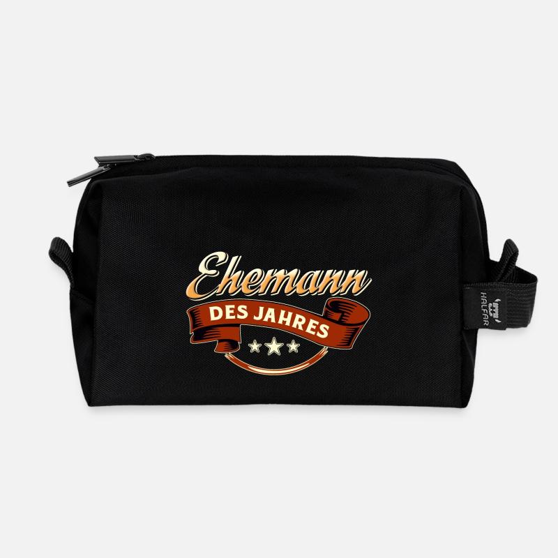 Ehemann des Jahres RAHMENLOS Geschenk - Recycelte Kulturtasche - Schwarz