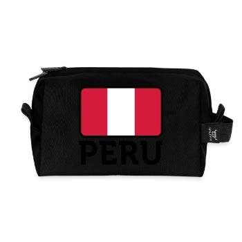 Drapeau national du Pérou - Trousse de toilette en tissu recyclé - noir - Devant