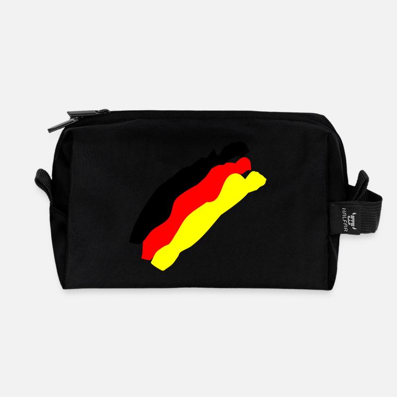German flag - Recycled Toiletry Zip Bag - black