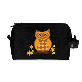 Chouette dorée - Trousse de toilette en tissu recyclé - noir - Devant