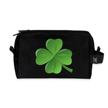 trèfle chance trèfle à quatre feuilles chance clover8 - Trousse de toilette en tissu recyclé - noir - Devant