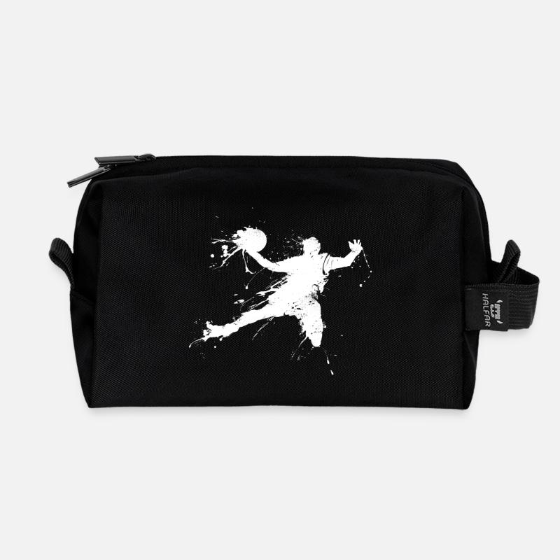 Slam dunking basketball player - Recycled Toiletry Zip Bag - black