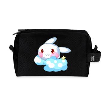 Rabbit cute kids - Recycled Toiletry Zip Bag - black - Front
