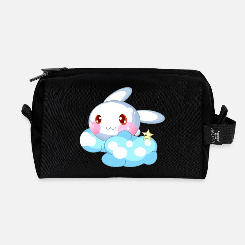 Hase süß Kinder - Recycelte Kulturtasche - Schwarz