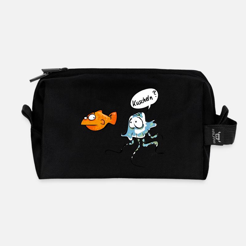 Kuscheln? - Recycelte Kulturtasche - Schwarz