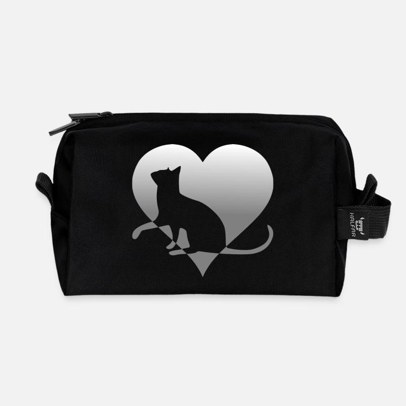 chat chat chat chat chat minou chatte minou - Trousse de toilette en tissu recyclé - noir