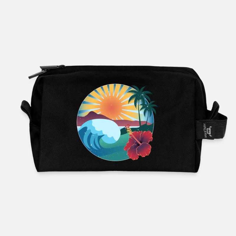 Vibes of Hawaii - Recycelte Kulturtasche - Schwarz