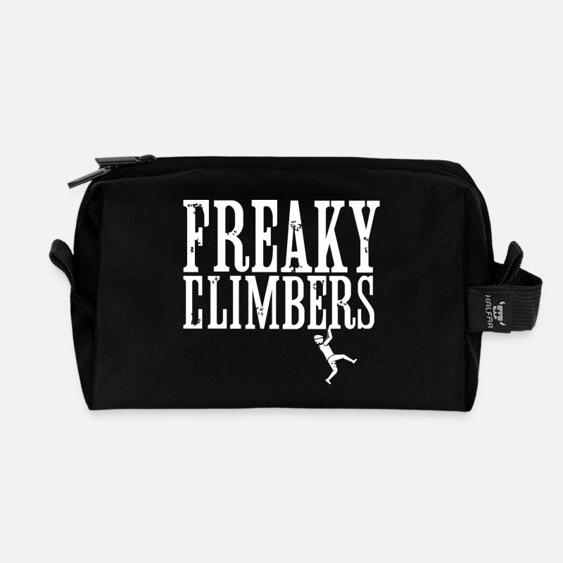 freaky climbers Klettern lustige Sprüche Symbol - Recycelte Kulturtasche - Schwarz