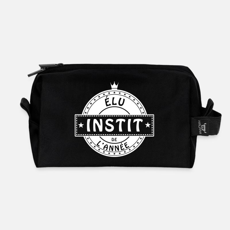 elu instit instituteur institutrice - Trousse de toilette en tissu recyclé - noir