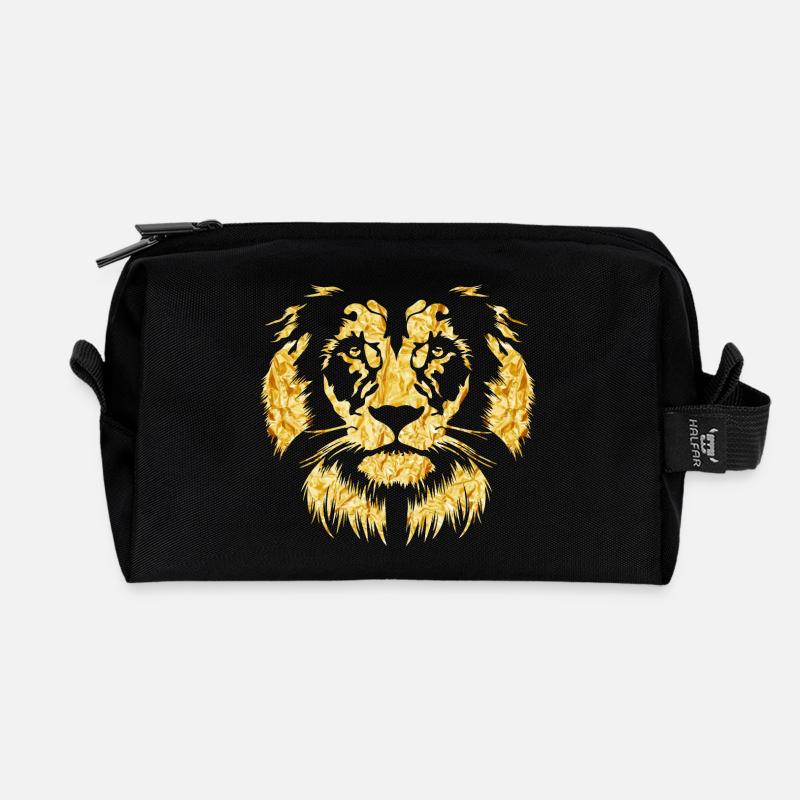 Gold lion - Recycelte Kulturtasche - Schwarz