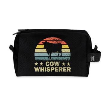 Cow cows - Recycled Toiletry Zip Bag - black - Front