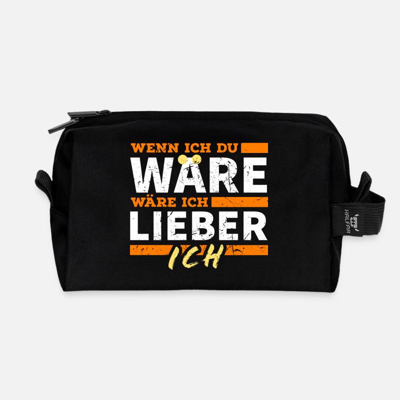 Wenn ich du WARE wäre ich lieber ich Spruch - Recycelte Kulturtasche - Schwarz