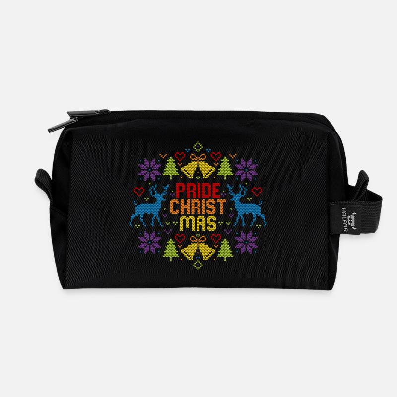 Ugly Christmas Pride Christmas LGBTQ Regenbogen - Recycelte Kulturtasche - Schwarz