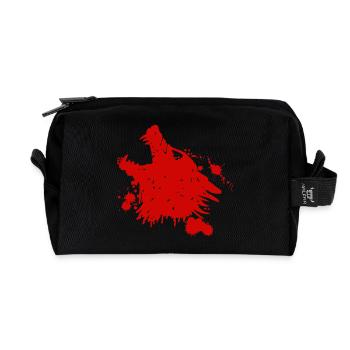 Loup rouge hurlant - Trousse de toilette en tissu recyclé - noir - Devant