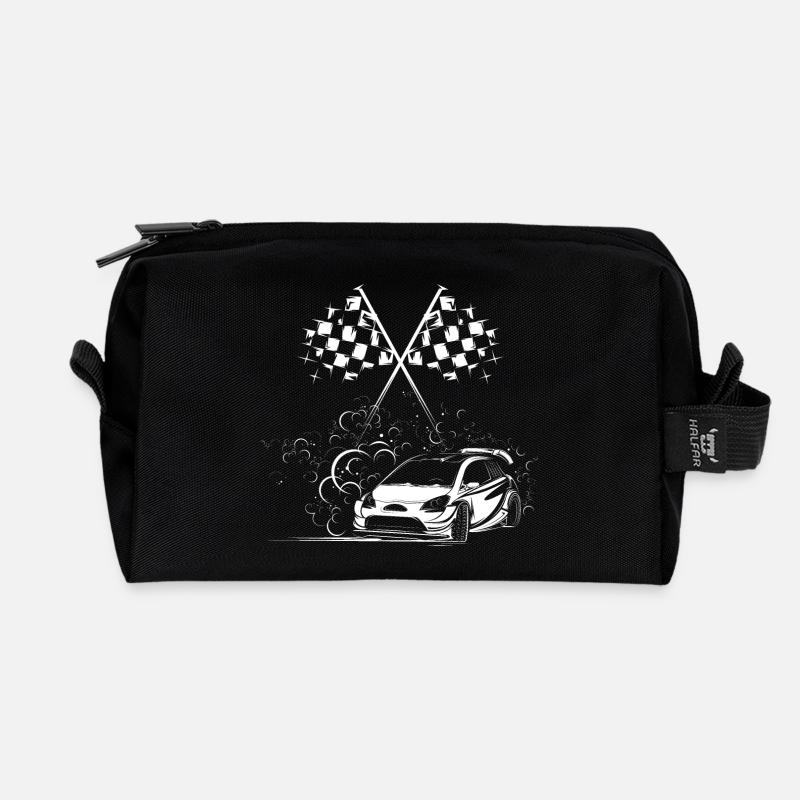 Autos Symbol Zielflagge Rally Drift Icon Logo - Recycelte Kulturtasche - Schwarz