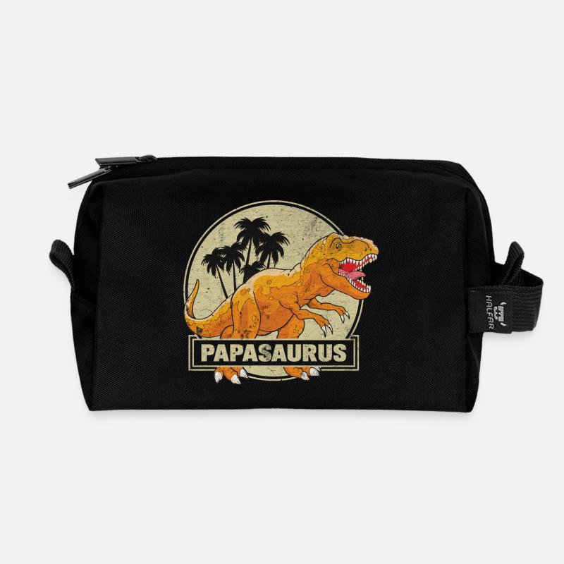Papasaurus - Recycelte Kulturtasche - Schwarz