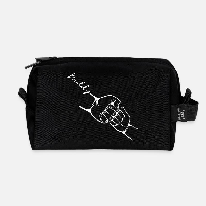 Papa Kind Faust Bump-Vater Sohn Matching - Recycelte Kulturtasche - Schwarz