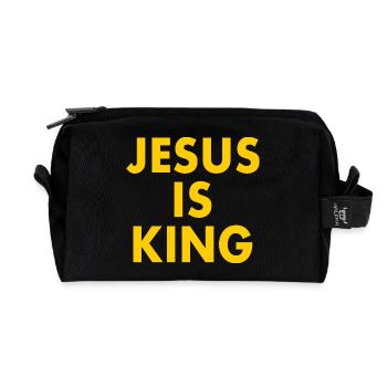 Jesus is king - Recycled Toiletry Zip Bag - black - Front