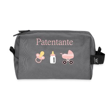Patentante Geburt Mädchen Taufe - Recycelte Kulturtasche - Anthrazit - Vorne