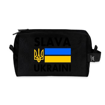 Slava ukraini - Trousse de toilette en tissu recyclé - noir - Devant