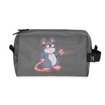Mouse Teacher Pointer School - Recycled Toiletry Zip Bag - anthracite - Front