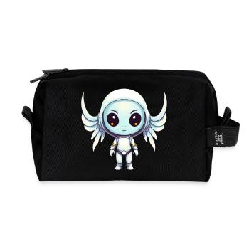 Alien Archangel - Alien design with wings - Recycled Toiletry Zip Bag - black - Front