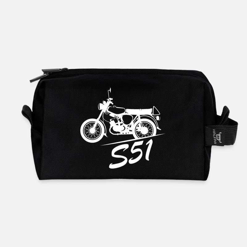 simson s51 Symbol Nostalgie DDR Moped Freunde - Recycelte Kulturtasche - Schwarz