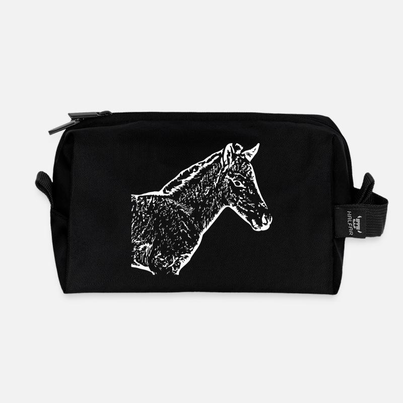 weißes Pferd weiß Pferde T-shirt Geschenk Reiter  - Recycelte Kulturtasche - Schwarz