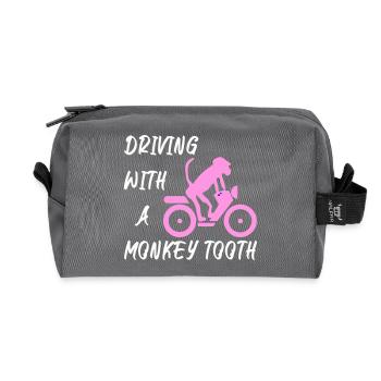 Driving with a monkey tooth - Affenzahn - Recycelte Kulturtasche - Anthrazit - Vorne