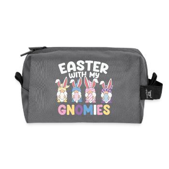 Easter, Happy Easter, Chocolate Egg - Recycled Toiletry Zip Bag - anthracite - Front