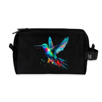 Kolibri - Recycelte Kulturtasche - Schwarz - Vorne