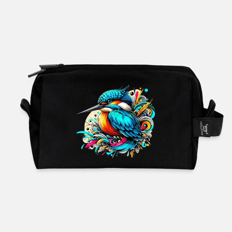 Martin-pêcheur - Trousse de toilette en tissu recyclé - noir
