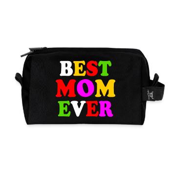 Best mom ever - Recycelte Kulturtasche - Schwarz - Vorne