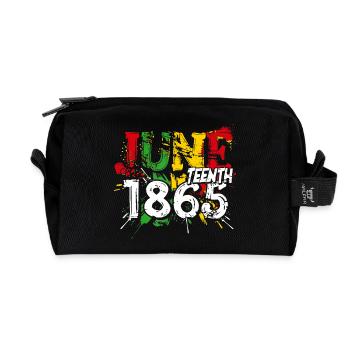1865 Juneteenth Celebrate African American Freedom - Recycled Toiletry Zip Bag - black - Front