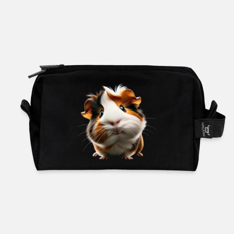 Entzückendes Meerschweinchen-Design - Recycelte Kulturtasche - Schwarz