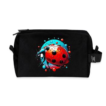 Ladybug - Recycled Toiletry Zip Bag - black - Front