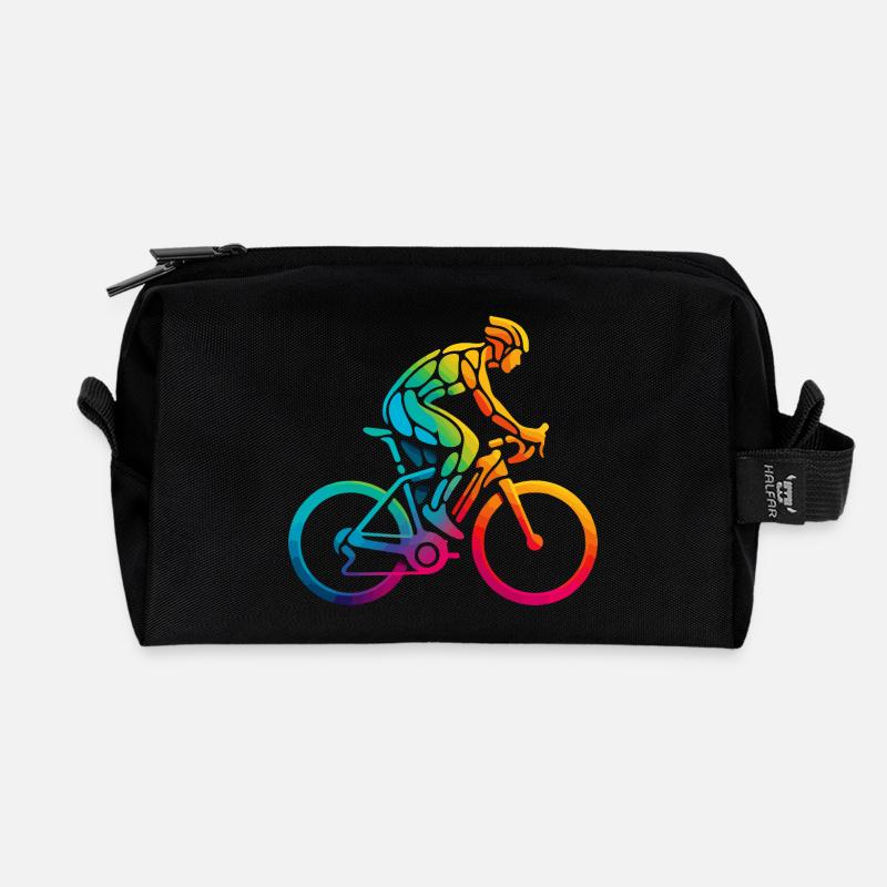 Lebendige Regenbogen-Fahrradkunst - Recycelte Kulturtasche - Schwarz