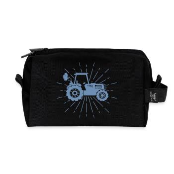 Silhouette de tracteur Minimaliste Agriculture - Trousse de toilette en tissu recyclé - noir - Devant