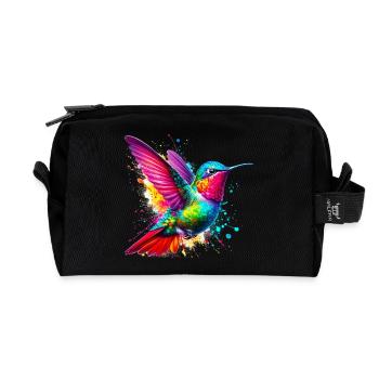 Kolibri - Recycelte Kulturtasche - Schwarz - Vorne