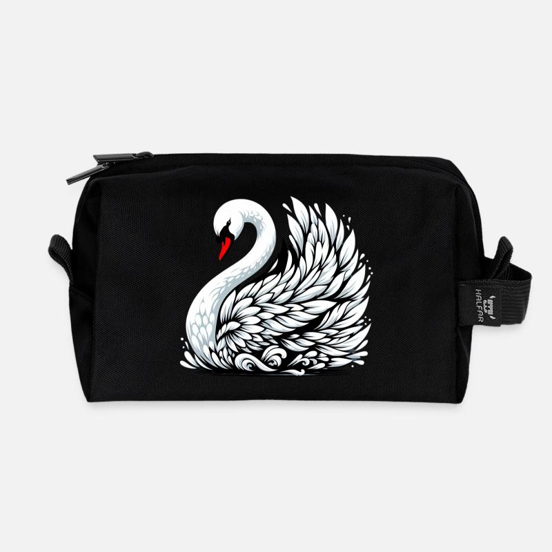 Schwan - Recycelte Kulturtasche - Schwarz