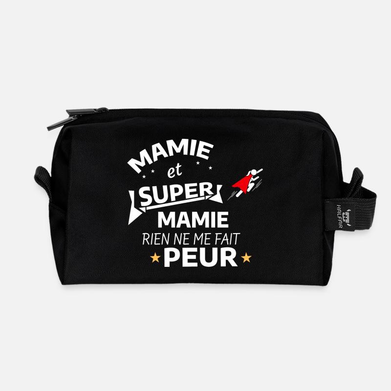 Mama Superheldin Poster - Recycelte Kulturtasche - Schwarz