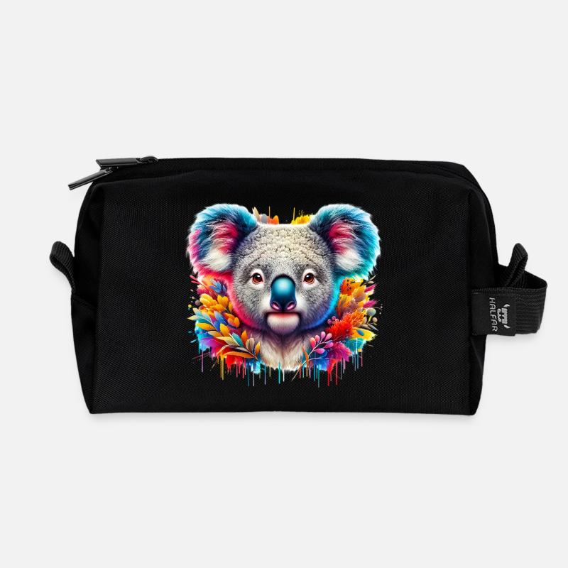 Koala - Recycelte Kulturtasche - Schwarz