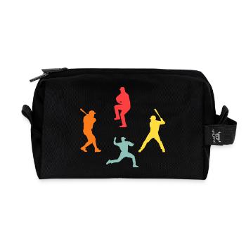 Baseballspieler Evolution Baseball - Recycelte Kulturtasche - Schwarz - Vorne